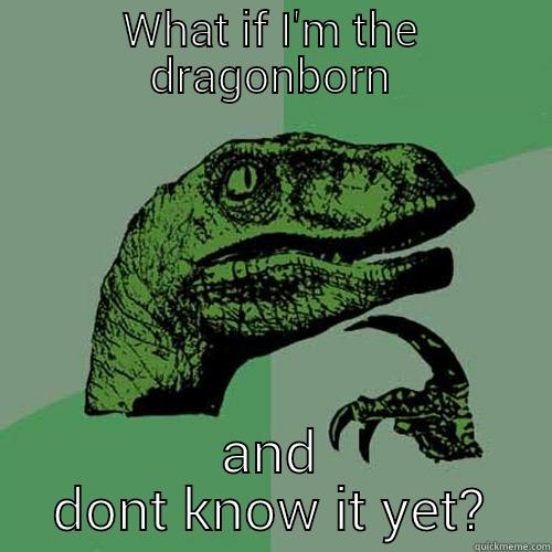 WHAT IF I'M THE DRAGONBORN AND DONT KNOW IT YET? Philosoraptor