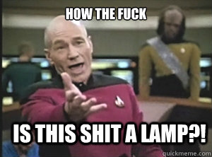 How the fuck is this shit a lamp?!  Annoyed Picard