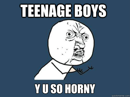 Teenage boys y u so horny Caption 3 goes here  Y U No