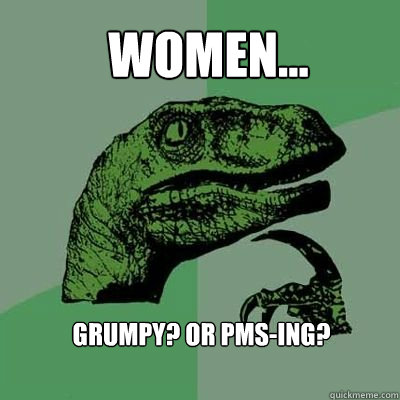 Women... Grumpy? or Pms-ing? - Women... Grumpy? or Pms-ing?  velociraptor thinking