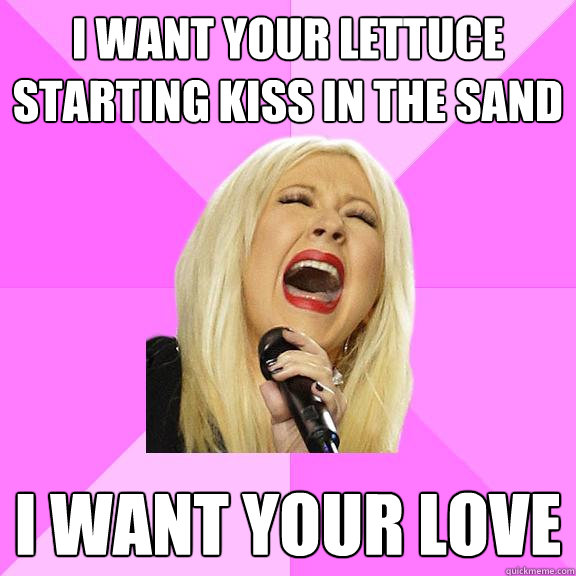 I WANT YOUR LETTUCE STARTING KISS IN THE SAND I WANT YOUR LOVE  Wrong Lyrics Christina