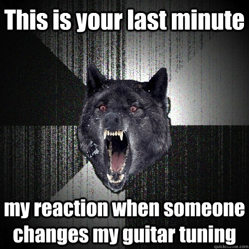 This is your last minute my reaction when someone changes my guitar tuning  Insanity Wolf