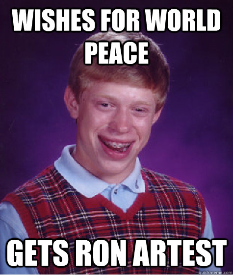 Wishes for World Peace Gets Ron Artest  Bad Luck Brian