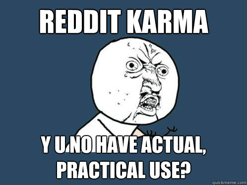 reddit karma y u no have actual, practical use?  Y U No