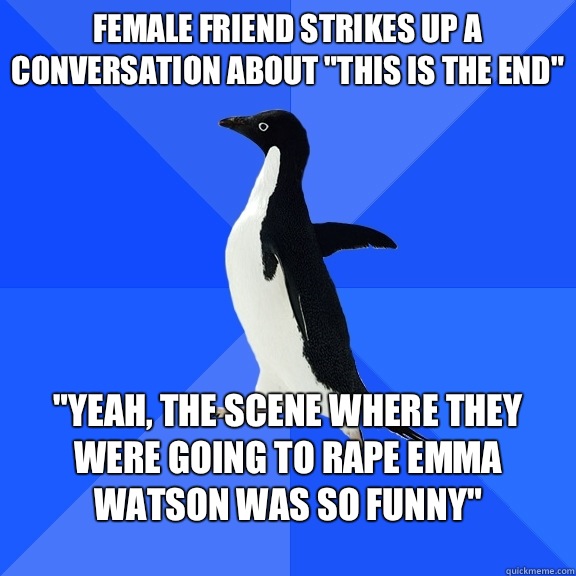 Female friend strikes up a conversation about 