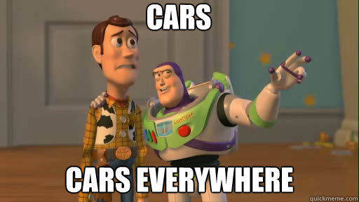 cars cars everywhere  Everywhere