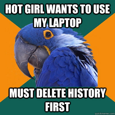 HOT GIRL WANTS TO USE MY LAPTOP MUST DELETE HISTORY FIRST  Paranoid Parrot