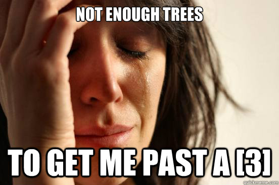 not enough trees to get me past a [3]  First World Problems