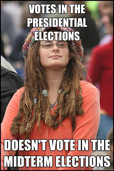 Votes in the presidential elections Doesn't vote in the midterm elections - Votes in the presidential elections Doesn't vote in the midterm elections  College Liberal