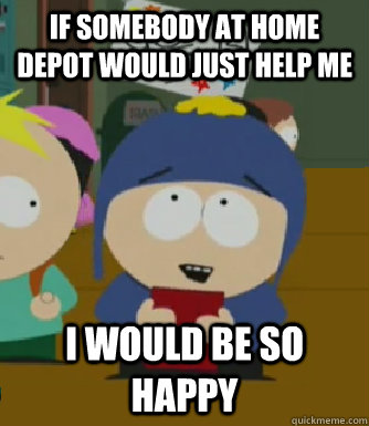 If somebody at Home Depot would just help me I would be so happy  Craig - I would be so happy