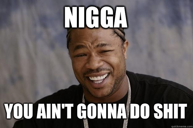 Nigga You ain't gonna do shit  Xzibit meme