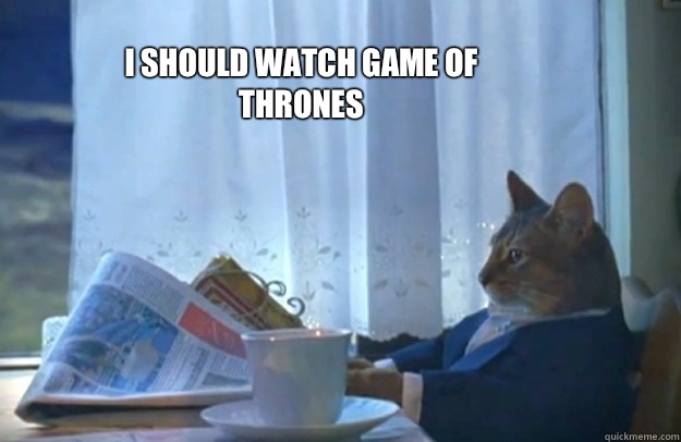 I should watch game of thrones   Sophisticated Cat