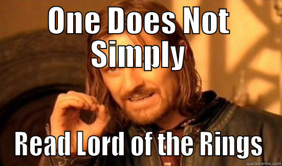 ONE DOES NOT SIMPLY READ LORD OF THE RINGS Boromir