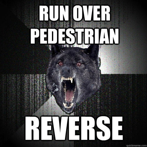 Run over pedestrian reverse  Insanity Wolf