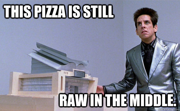 This pizza is still raw in the middle.  School for ants