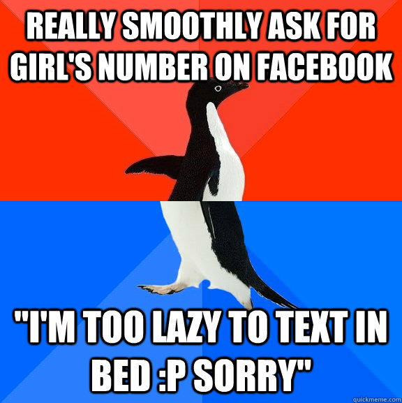 Really smoothly ask for girl's number on facebook 