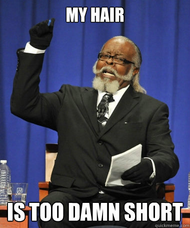 My Hair is too damn short  The Rent Is Too Damn High