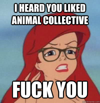 I heard you liked Animal Collective fuck you   Hipster Ariel