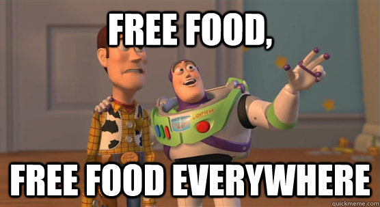 free food, free food everywhere - free food, free food everywhere  Toy Story Everywhere