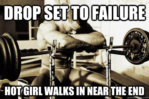 Drop set to failure hot girl walks in near the end - Drop set to failure hot girl walks in near the end  sad gym rat