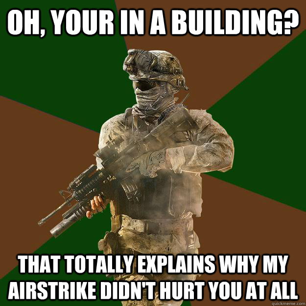 oh, your in a building? that totally explains why my airstrike didn't hurt you at all  Call of Duty Addict