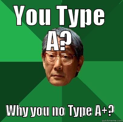 YOU TYPE A? WHY YOU NO TYPE A+? High Expectations Asian Father