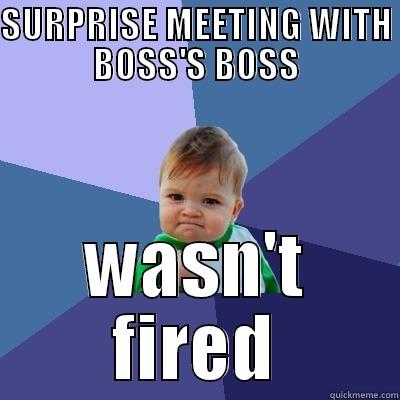 SURPRISE MEETING WITH BOSS'S BOSS WASN'T FIRED Success Kid