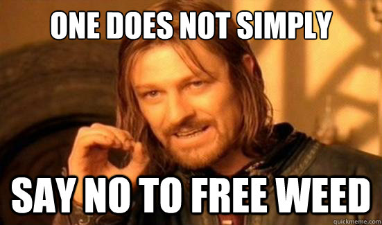 One Does Not Simply say no to free weed - One Does Not Simply say no to free weed  Boromir