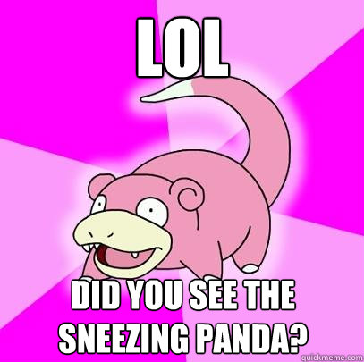 lol did you see the sneezing panda?  Slowpoke