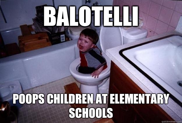Balotelli Poops children at elementary schools  Toilet Training