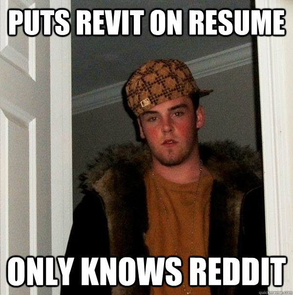 PUTS REVIT ON RESUME ONLY KNOWS REDDIT  Scumbag Steve