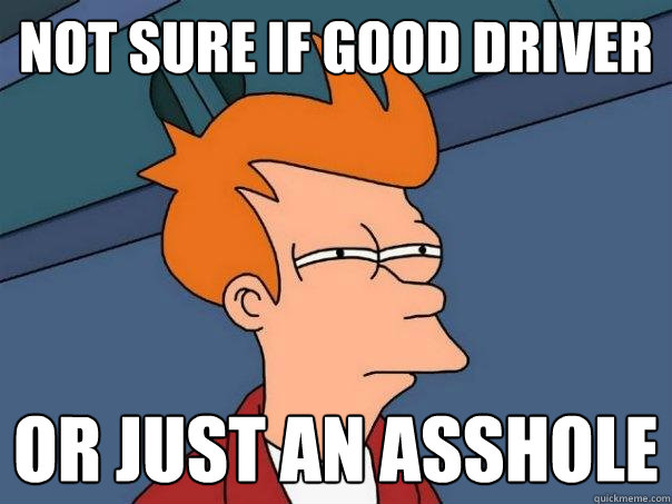 Not Sure if good driver or just an asshole - Not Sure if good driver or just an asshole  Futurama Fry