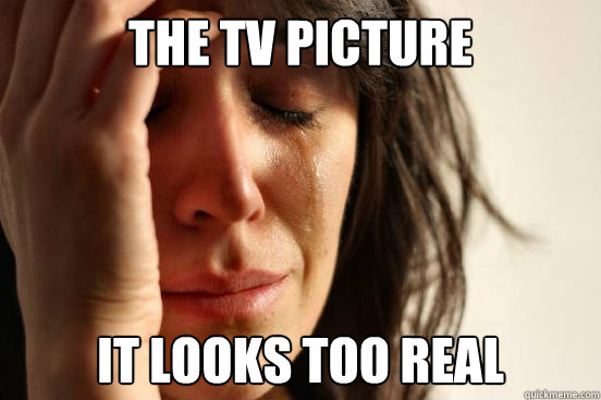 The TV Picture it looks too real  First World Problems