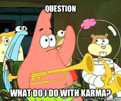Question what do i do with karma?  Band Patrick