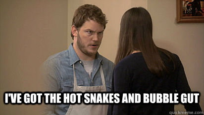 I've got the hot snakes and bubble gut - I've got the hot snakes and bubble gut  Andy Dwyer