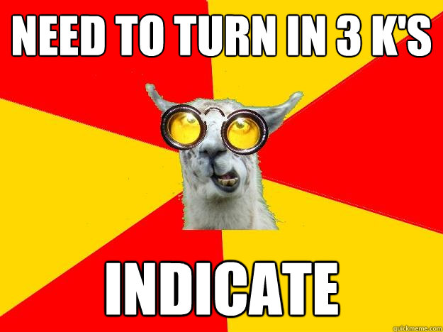 Need to turn in 3 k's indicate   Learner Driver Llama