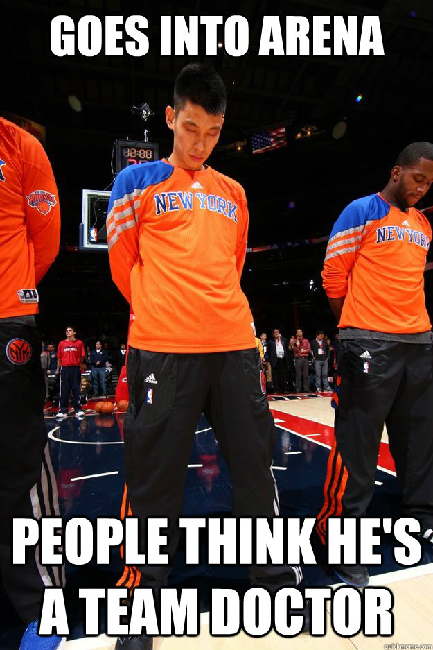 Goes into arena people think he's a team doctor - Goes into arena people think he's a team doctor  jeremy lin baby