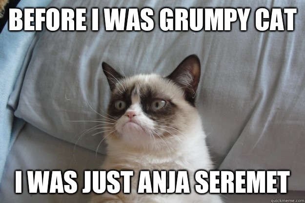Before I was grumpy cat I was just anja Seremet   GrumpyCatOL