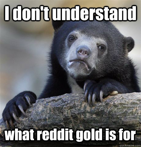 I don't understand  what reddit gold is for - I don't understand  what reddit gold is for  Confession Bear