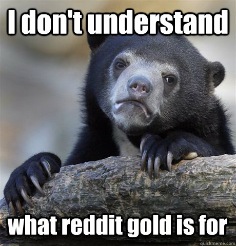 I don't understand  what reddit gold is for  Confession Bear