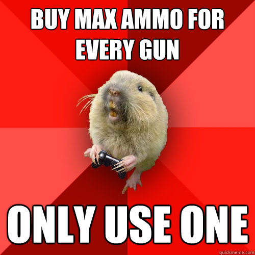 Buy max ammo for every gun only use one  Gaming Gopher