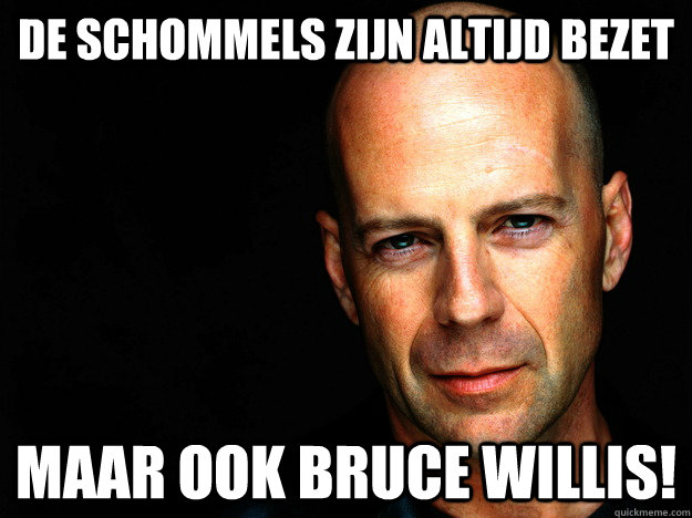 De schommels zijn altijd bezet maar ook Bruce Willis!  Bruce willis