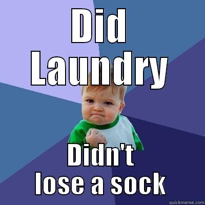 DID LAUNDRY DIDN'T LOSE A SOCK Success Kid