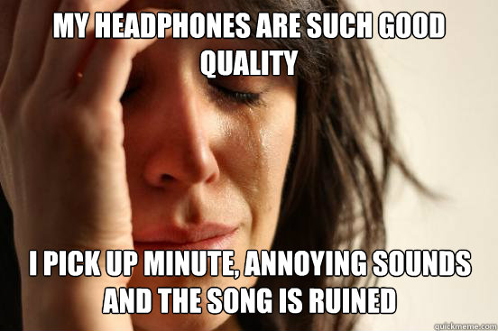 My headphones are such good quality I pick up minute, annoying sounds and the song is ruined  First World Problems