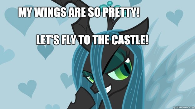 My wings are so pretty! Let's fly to the castle!  