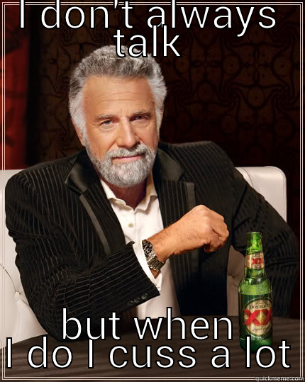 I DON'T ALWAYS TALK BUT WHEN I DO I CUSS A LOT The Most Interesting Man In The World