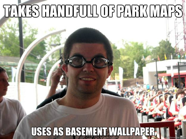 takes handfull of park maps uses as basement wallpaper  Coaster Enthusiast