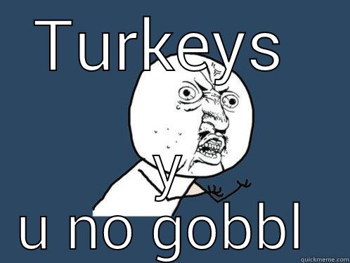 TURKEYS  Y U NO GOBBL  Y U No