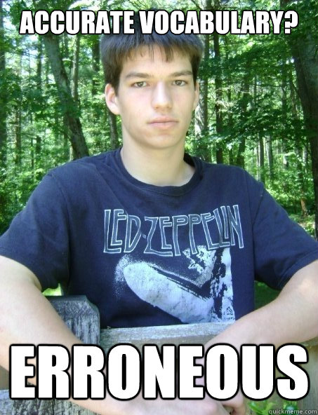 Accurate vocabulary? Erroneous  