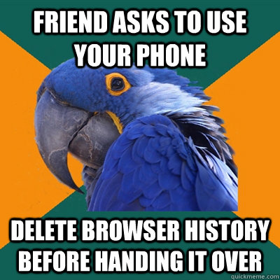 Friend asks to use your phone Delete browser history before handing it over  Paranoid Parrot